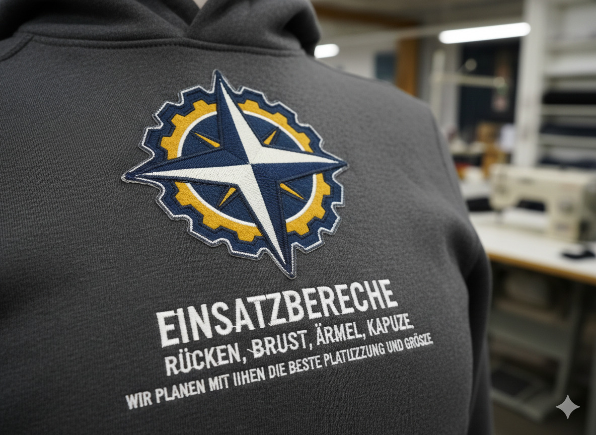 Applikation auf Kapuze